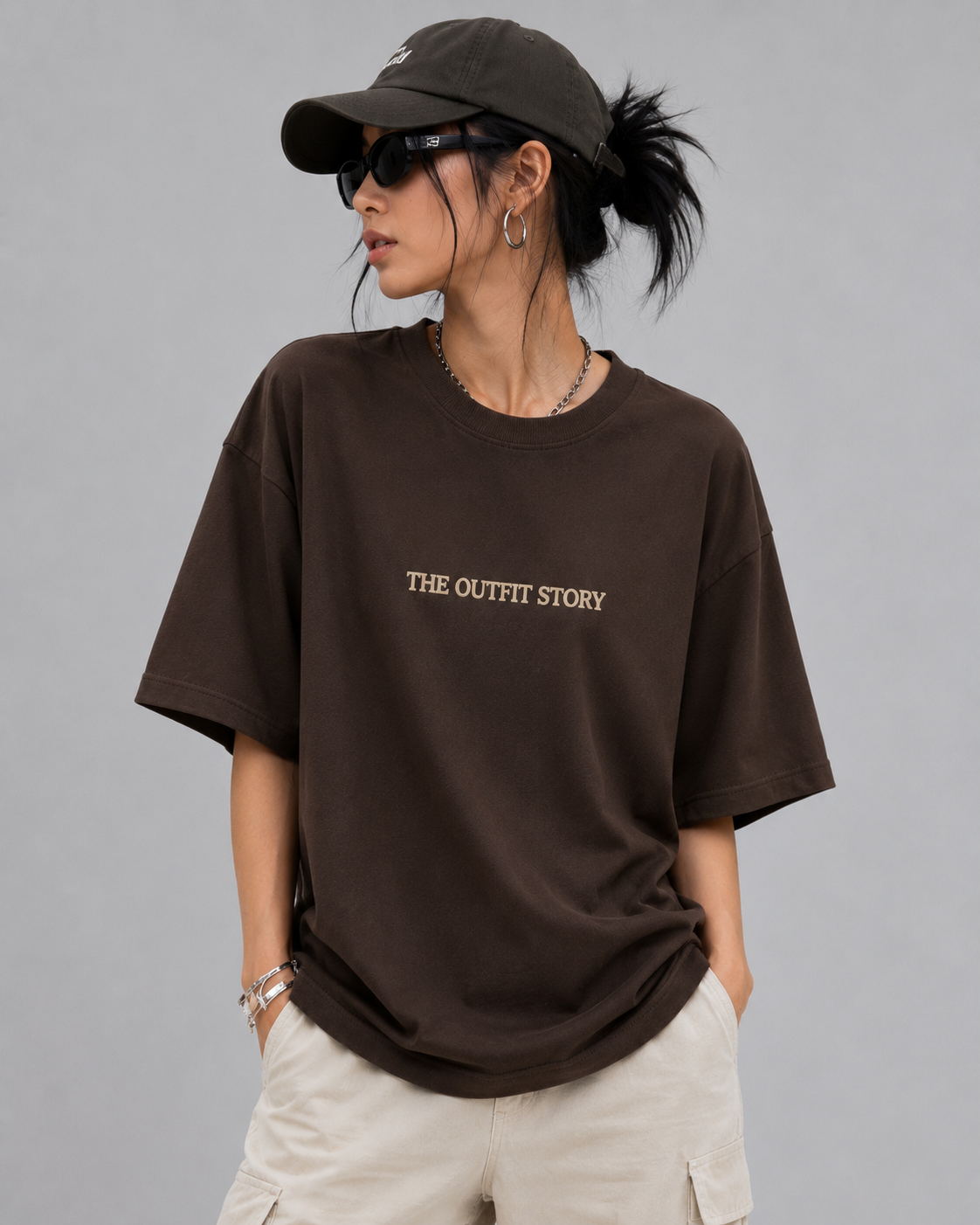 Better Late Than Never – Oversized Graphic T-Shirt | Coffee Brown