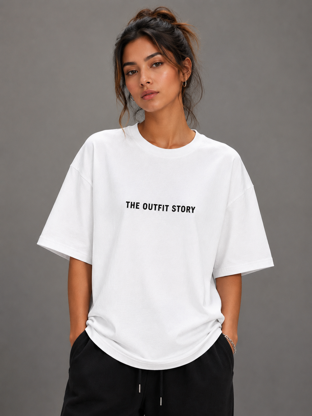 Every Outfit Tells A Story – Oversized Graphic T-Shirt | White
