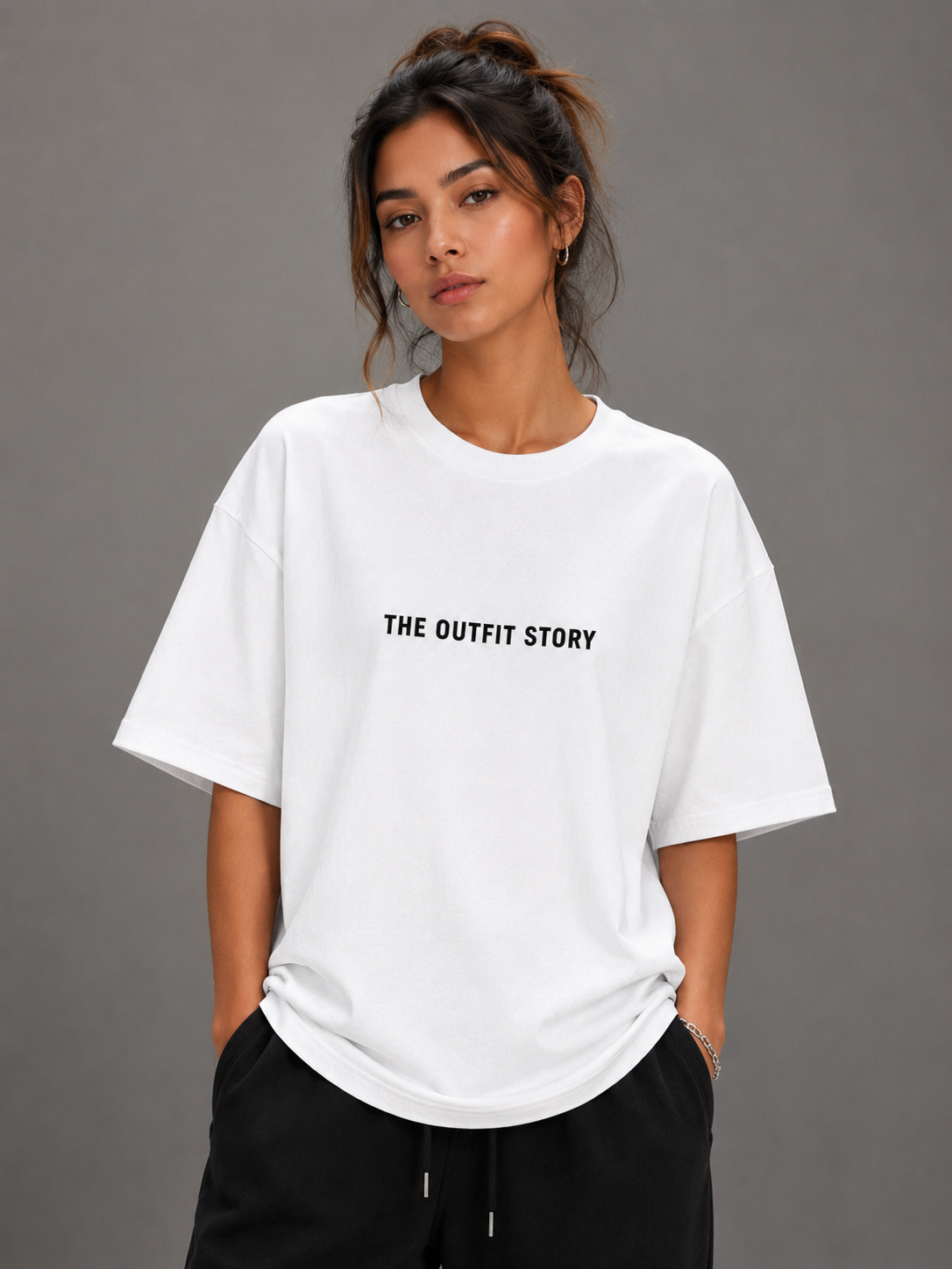 Every Outfit Tells A Story – Oversized Graphic T-Shirt | White