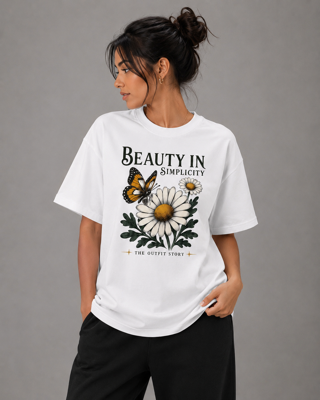 Beauty in Simplicity – Women’s Graphic T-Shirt | White
