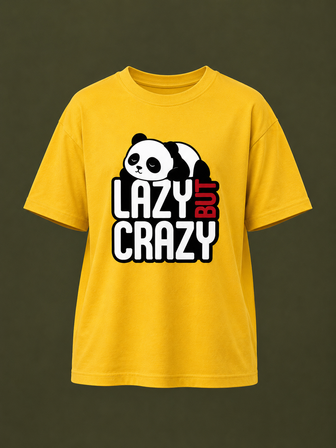Lazy But Crazy – Kids Graphic T-Shirt | Yellow