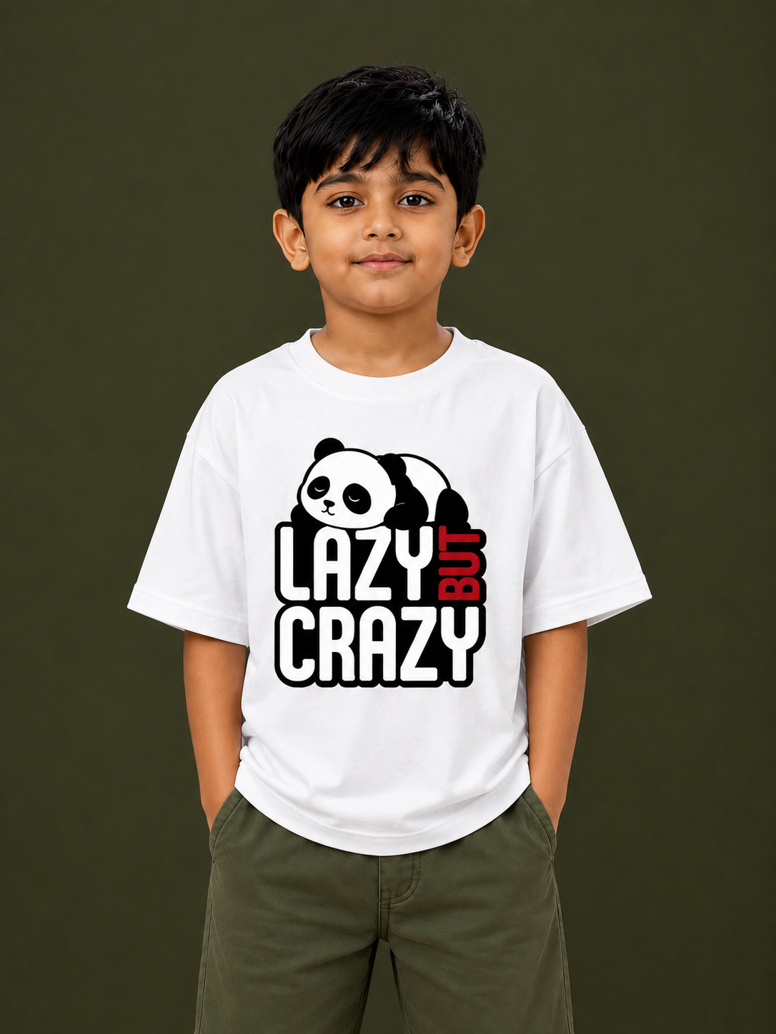 Lazy But Crazy – Kids Graphic T-Shirt | Yellow