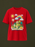 Storybook Adventure – Kids Graphic T-Shirt | Red