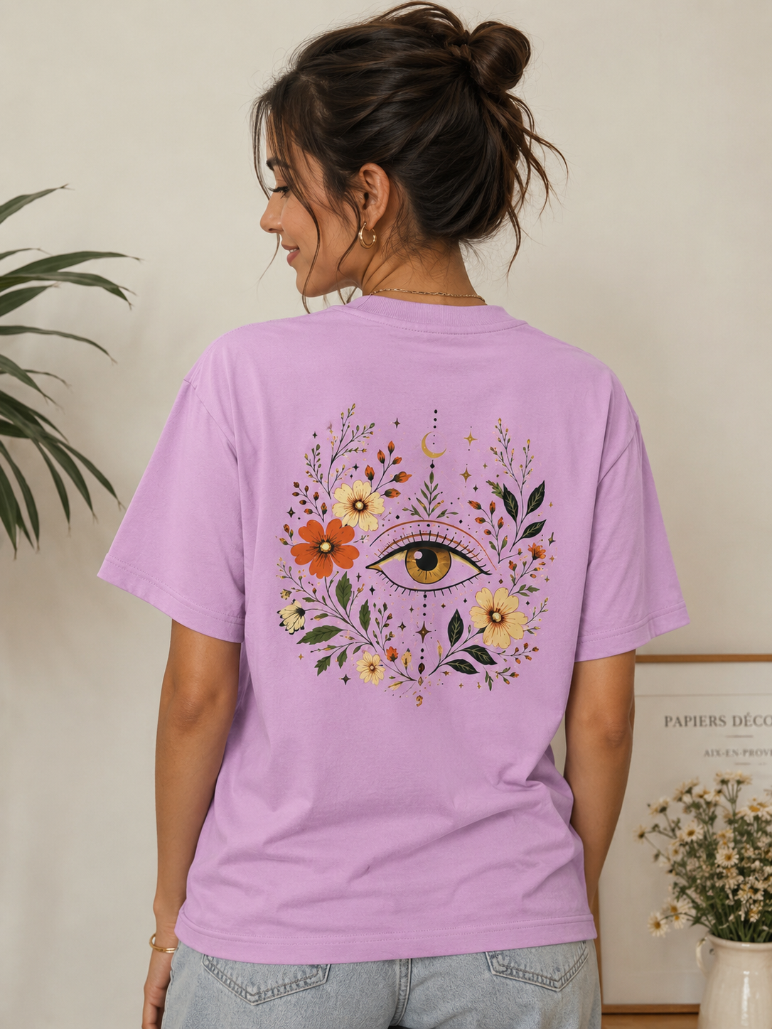 Mystic Bloom Regular Fit T-Shirt – Lavender