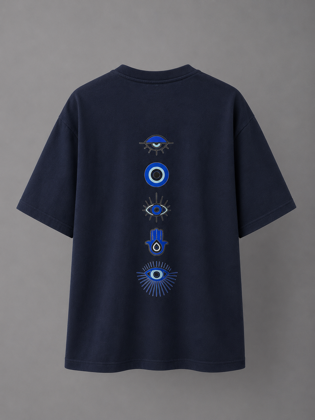 Evil Eye Regular Fit T-Shirt – Navy Blue