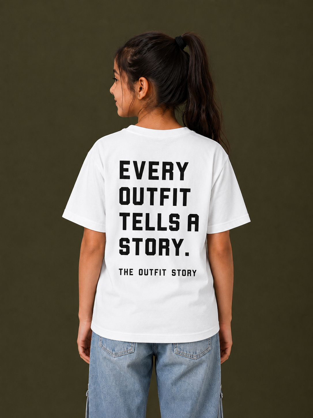 Every Outfit Tells A Story – Kids Graphic T-Shirt | Black